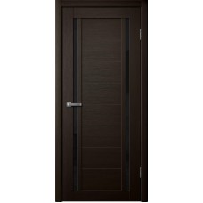Дверь Fly Doors LA STELLA 203 Дуб мокко (Стекло черное)