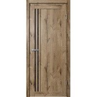 Дверь Fly Doors LA STELLA 270 Дуб пацифик (Стекло черное)