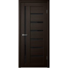 Дверь Fly Doors LA STELLA B04 (217) Дуб мокко (Стекло черное)
