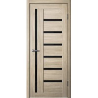 Дверь Fly Doors LA STELLA B04 (217) Ясень Латте (Стекло черное)
